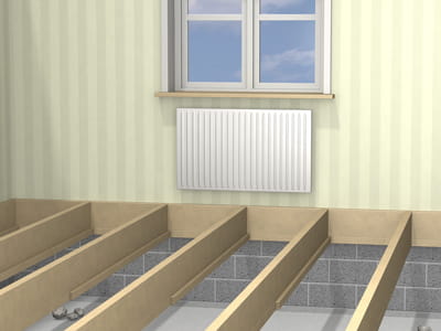 Insulating ventilated floor above 2