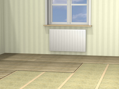 Insulating ventilatilated floor above 4