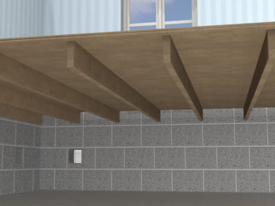 Insulating ventilatilated floor below 1