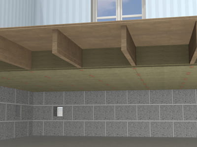 Insulating ventilatilated floor below 4