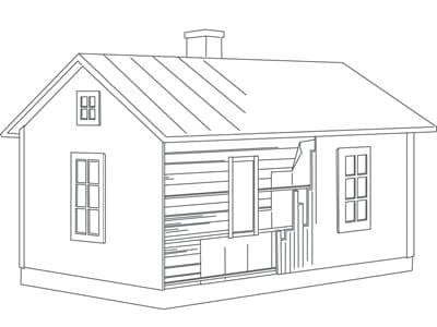 Log house, additional insulation1