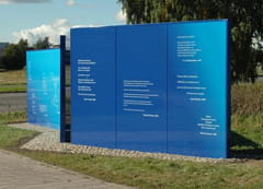 Wall of poetry by Paroc Panel Systems, poets, Turku Central Park