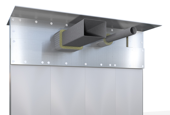 B15 extended wall with pipe and duct penetration